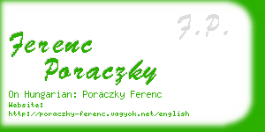 ferenc poraczky business card